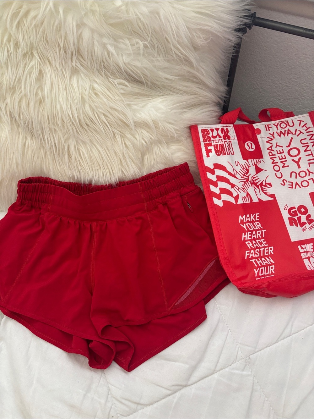 lululemon athletica Red Athletic Running Shorts